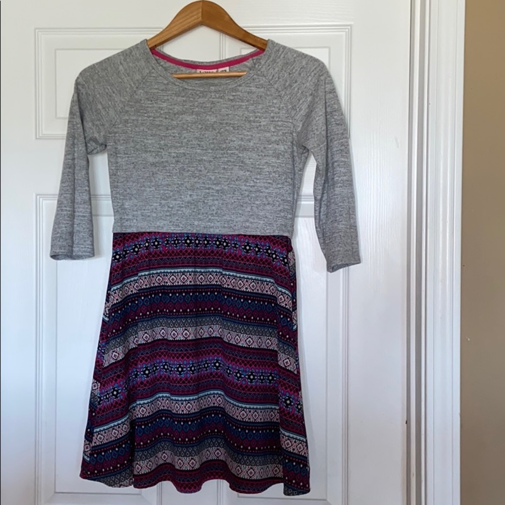 3/4 quarter sleeve, girls skater dress